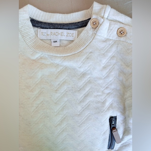 NWOT Rachel Zoe Cream Kids Sweater with Button Accent - Picture 3 of 4